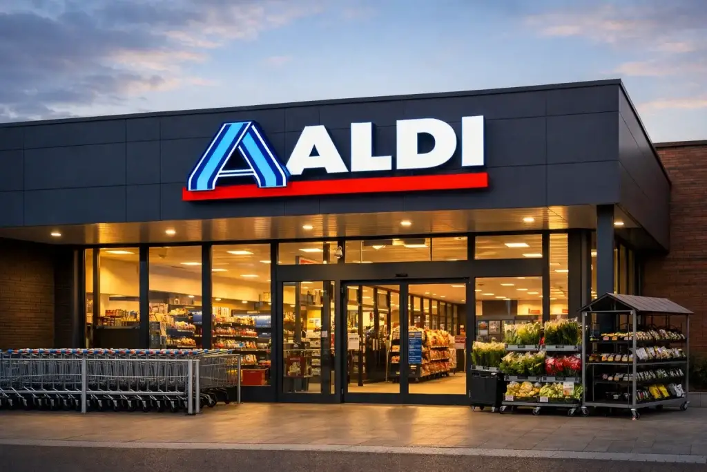 Aldi winkel met ingang en winkelwagens in Doetinchem