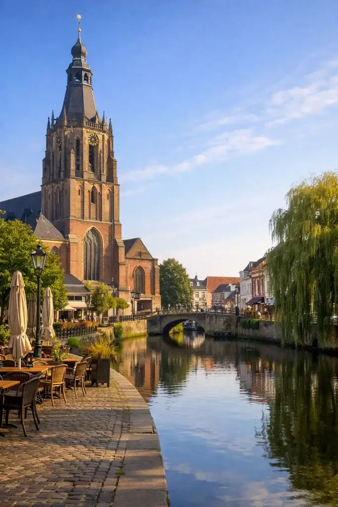 Straatbeeld in Doetinchem met winkels overdag